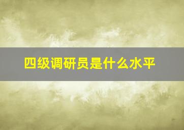 四级调研员是什么水平