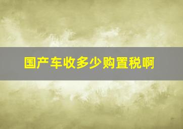 国产车收多少购置税啊