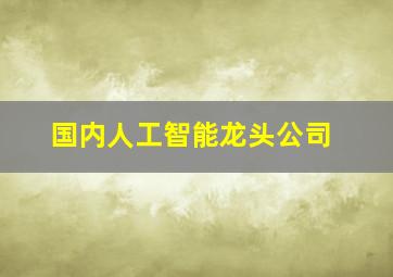 国内人工智能龙头公司