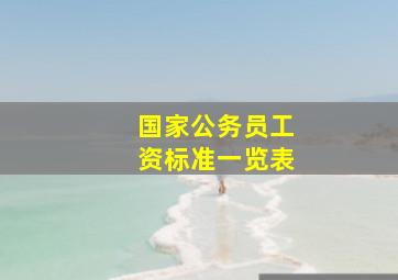 国家公务员工资标准一览表