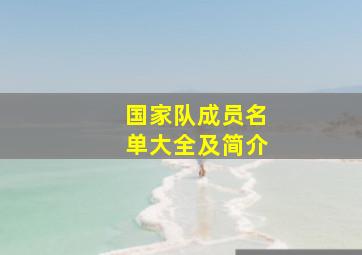 国家队成员名单大全及简介