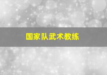 国家队武术教练