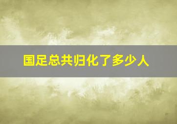 国足总共归化了多少人