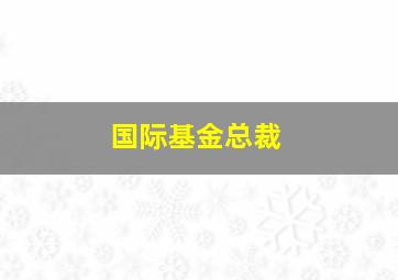 国际基金总裁