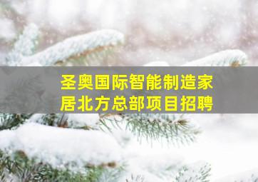 圣奥国际智能制造家居北方总部项目招聘