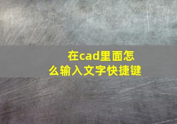 在cad里面怎么输入文字快捷键