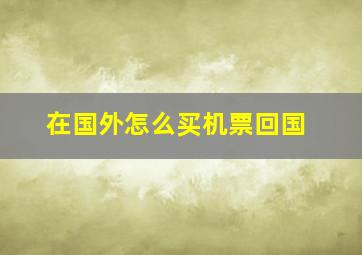 在国外怎么买机票回国