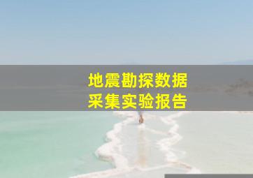 地震勘探数据采集实验报告