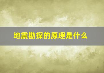 地震勘探的原理是什么