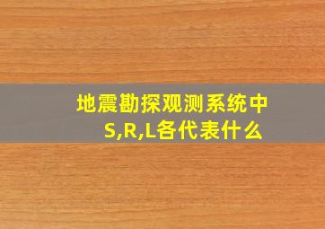 地震勘探观测系统中S,R,L各代表什么