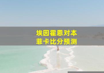 埃因霍恩对本菲卡比分预测