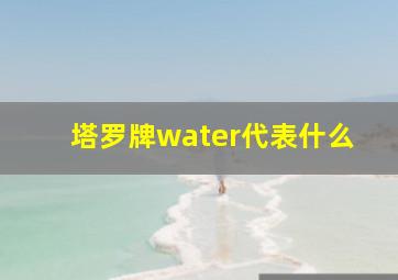 塔罗牌water代表什么