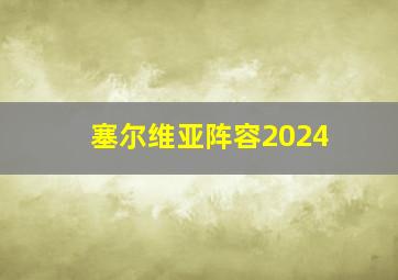 塞尔维亚阵容2024