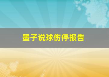 墨子说球伤停报告