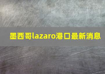 墨西哥lazaro港口最新消息