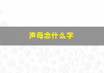 声母念什么字