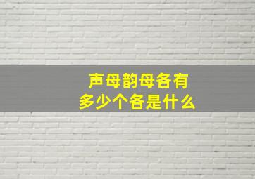 声母韵母各有多少个各是什么