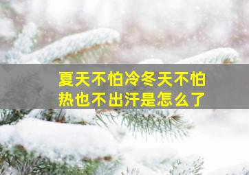 夏天不怕冷冬天不怕热也不出汗是怎么了