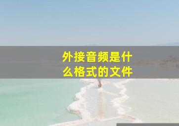 外接音频是什么格式的文件