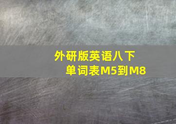 外研版英语八下单词表M5到M8