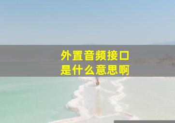 外置音频接口是什么意思啊