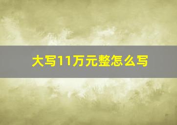 大写11万元整怎么写