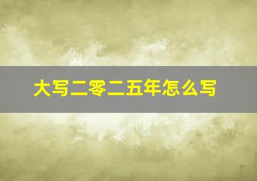 大写二零二五年怎么写