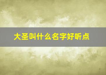 大圣叫什么名字好听点