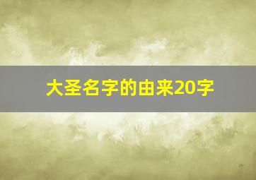 大圣名字的由来20字