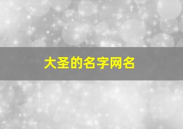 大圣的名字网名