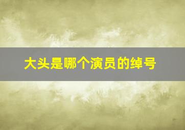 大头是哪个演员的绰号