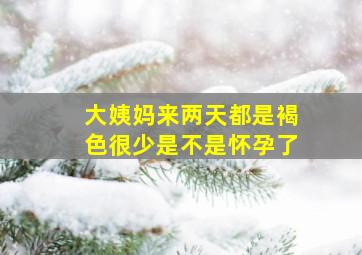 大姨妈来两天都是褐色很少是不是怀孕了