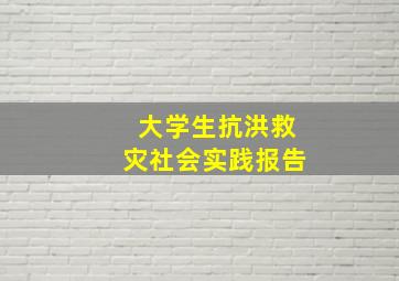 大学生抗洪救灾社会实践报告