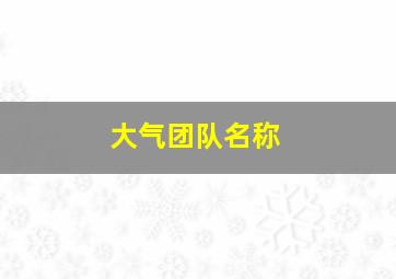 大气团队名称