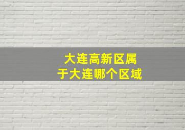 大连高新区属于大连哪个区域