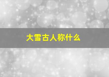 大雪古人称什么