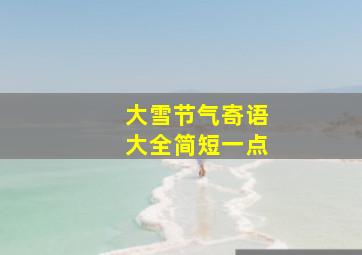 大雪节气寄语大全简短一点