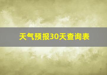 天气预报30天查询表