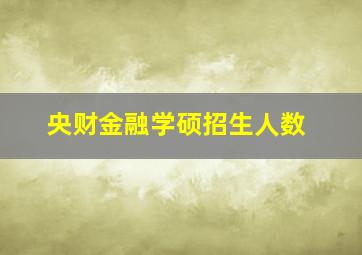 央财金融学硕招生人数