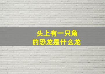 头上有一只角的恐龙是什么龙