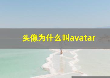 头像为什么叫avatar