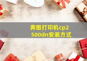 奔图打印机cp2500dn安装方式