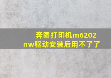 奔图打印机m6202nw驱动安装后用不了了