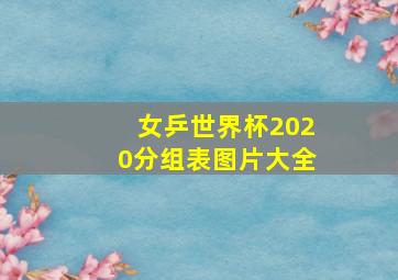 女乒世界杯2020分组表图片大全