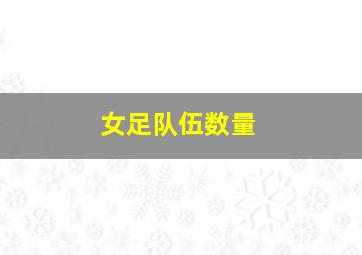 女足队伍数量