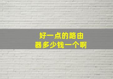 好一点的路由器多少钱一个啊