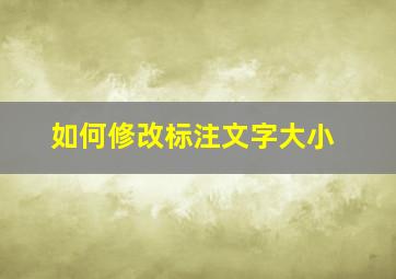 如何修改标注文字大小