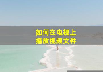 如何在电视上播放视频文件