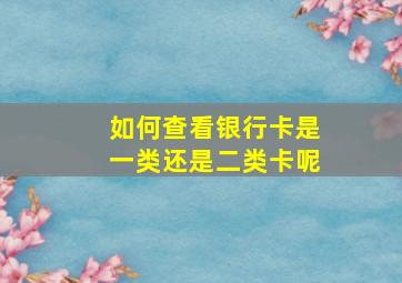 如何查看银行卡是一类还是二类卡呢