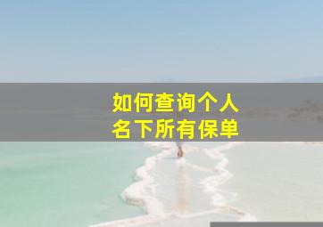 如何查询个人名下所有保单